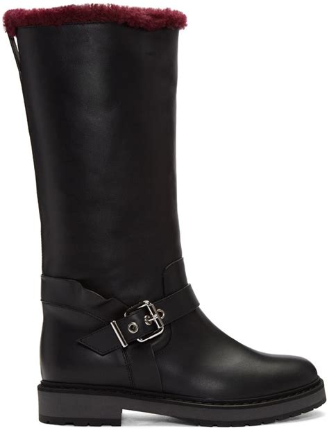 fendi shearling moto boots